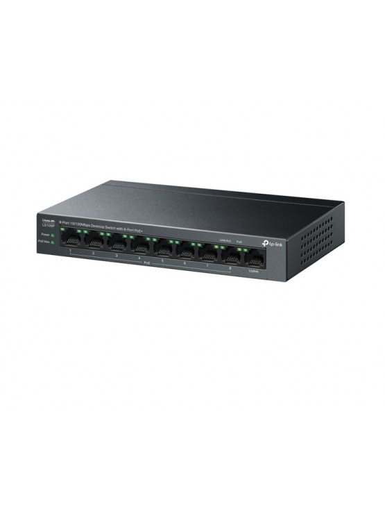 სვიჩი: TP-Link LS109P 9-Port 10/100Mbps Desktop Switch with 8-Port PoE+