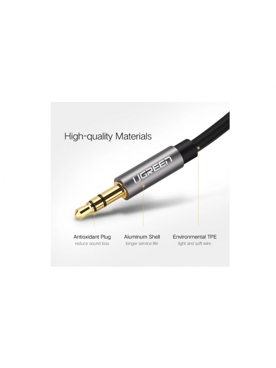 აუდიო კაბელი: Ugreen AV119 3.5mm Audio Cable 1m Black - 10733