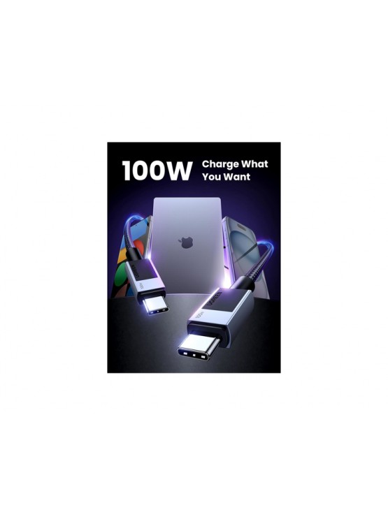 კაბელი: UGREEN L512 USB Type-C PD 100W Fast Charging Cable 2m Space Gray - 45064