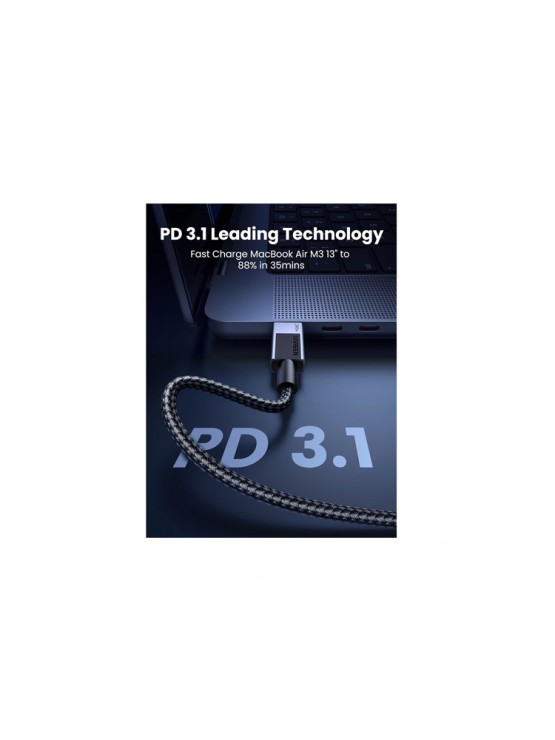 კაბელი: UGREEN L513 USB Type-C PD 240W Fast Charging Cable 1m Space Gray - 45067