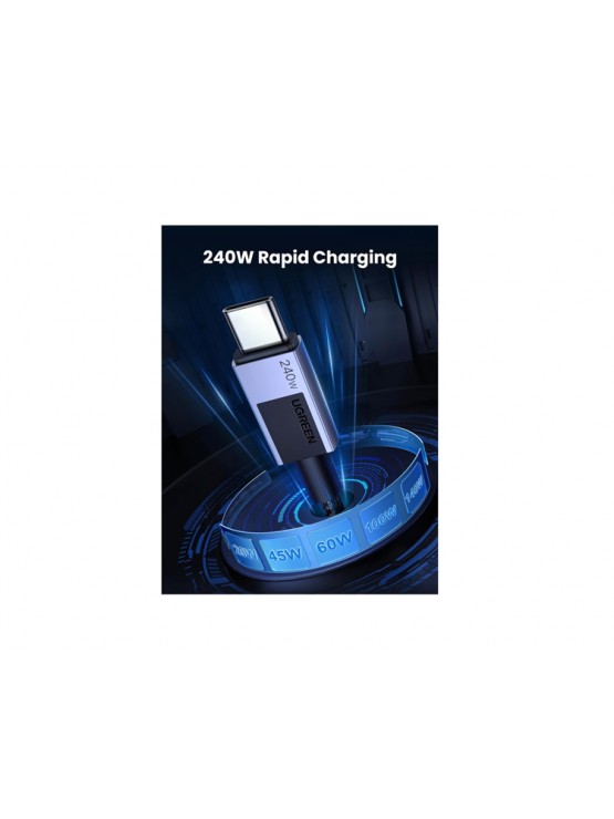 კაბელი: UGREEN L513 USB Type-C PD 240W Fast Charging Cable 1m Space Gray - 45067