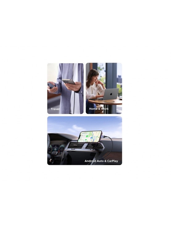 კაბელი: Ugreen L528 USB Type-C Cable 100W 1m Grey/Black - 65832