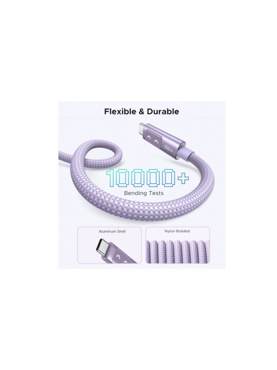 კაბელი: UGREEN Uno L509 100W USB Type-C Cable 1m Purple - 65092
