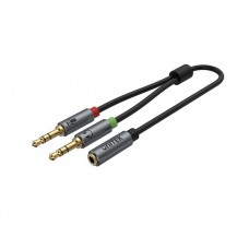 ადაპტერი: UNITEK Y-C957ABK 3.5mm AUX Audio Cable with Two Male Jack For Audio In & Out