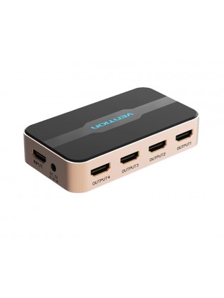 სპლიტერი: Vention ACCG0-EU 4K/30Hz 1 In 4 Out HDMI Splitter Gold Aluminum