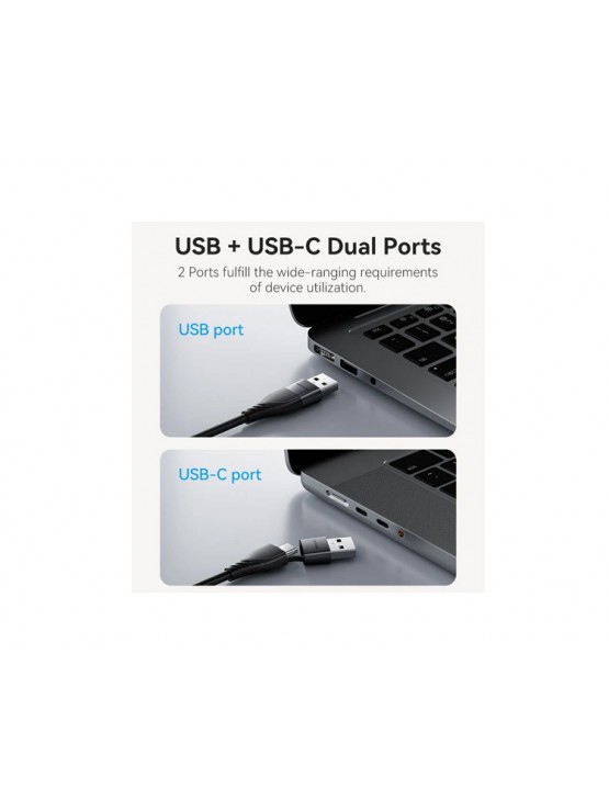 ადაპტერი: Vention ACYHB FHD/60Hz USB/USB-C to HDMI Converter 0.15m Gray