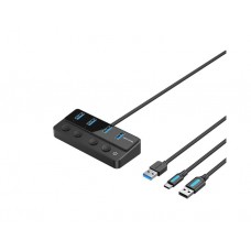 USB ჰაბი: Vention CHWBF 5-in-1 USB 3.0 Hub with Individual Power Switches 1m Black