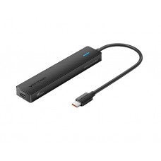 USB ჰაბი: Vention CHYBB 5-in-1 USB/USB-C 3.2 10Gbps Hub 0.15m Black