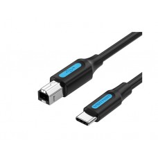 კაბელი: Vention CQUBH USB-C 2.0 Printer Cable 2m Black