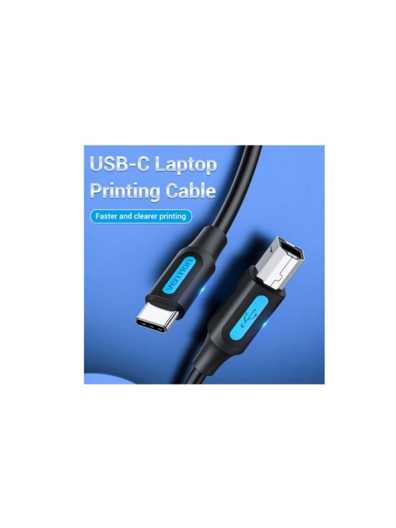 კაბელი: Vention CQUBH USB-C 2.0 Printer Cable 2m Black