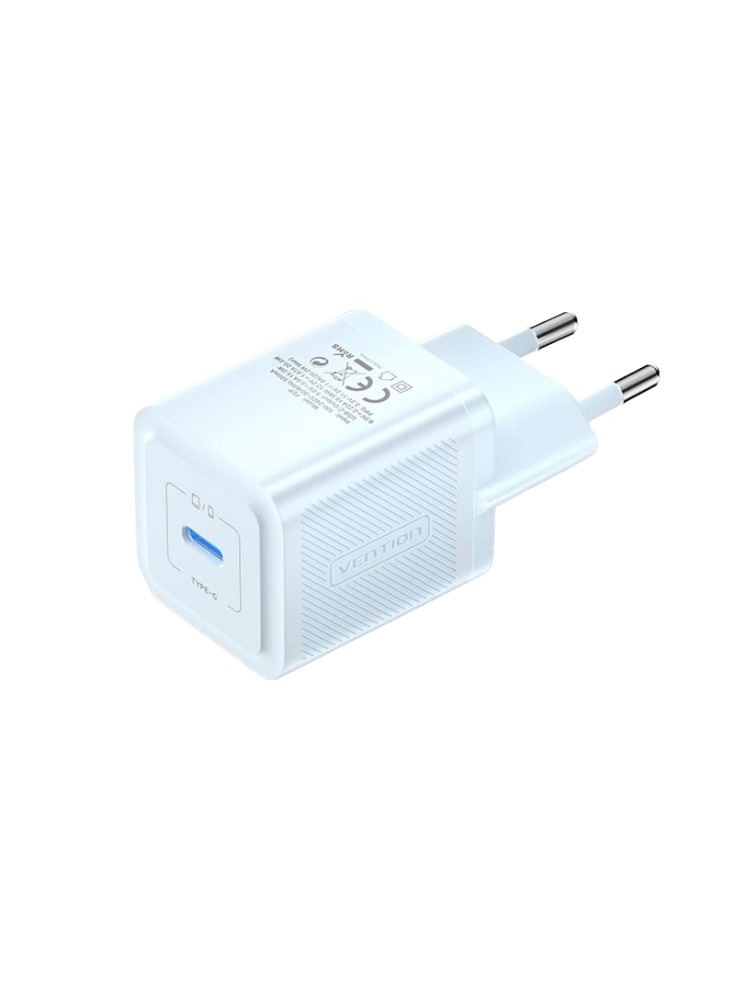 დამტენი: Vention FEPL0-EU 1-Port USB-C GaN Charger 20W EU-Plug Blue