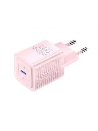 დამტენი: Vention FEPP0-EU 1-Port USB-C GaN Charger 20W EU-Plug Pink