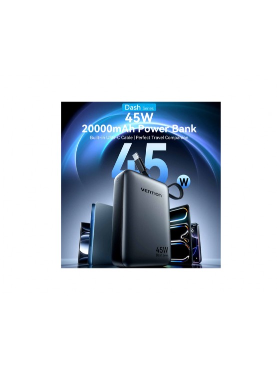პოტრატული დამტენი: Vention FHGH0 20.000mAh Mini Power Bank 45W Grey