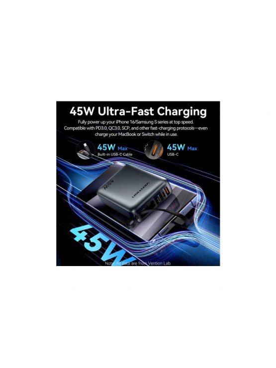 პოტრატული დამტენი: Vention FHGH0 20.000mAh Mini Power Bank 45W Grey