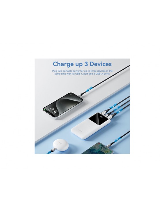 პოტრატული დამტენი: Vention FHKW0 10.000mAh Power Bank 22.5W With LED Display White