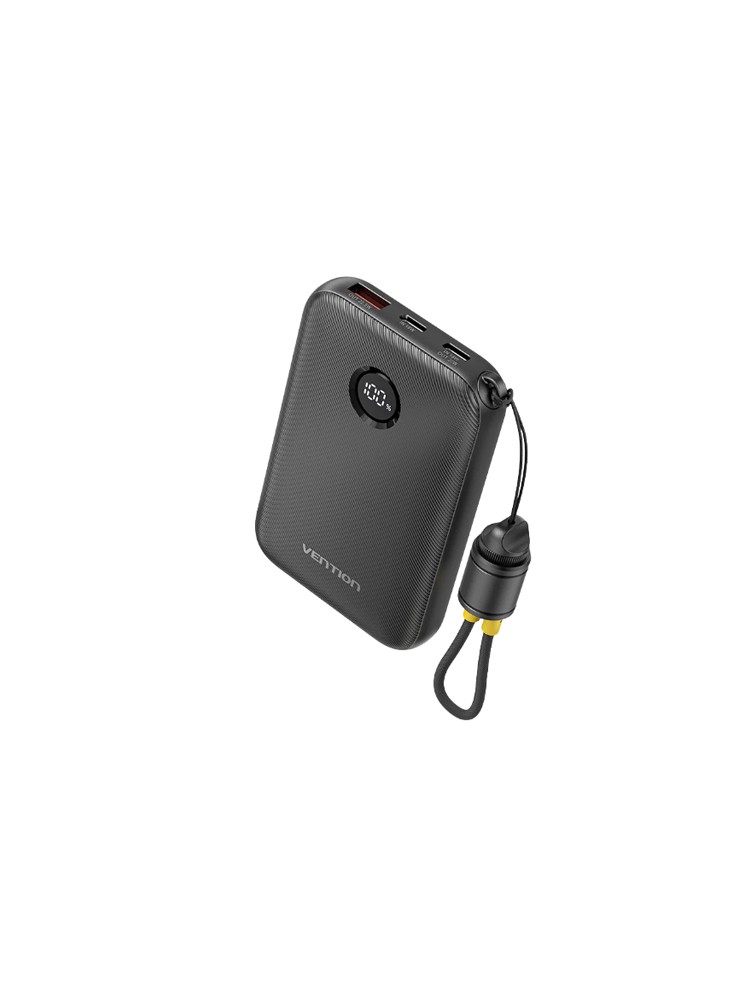 პოტრატული დამტენი: Vention FKAB0-C 10.000mAh Power Bank 22.5W With LED Display Black