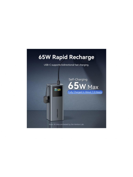 პოტრატული დამტენი: Vention FKCH0 20.000mAh Power Bank 100W Gray