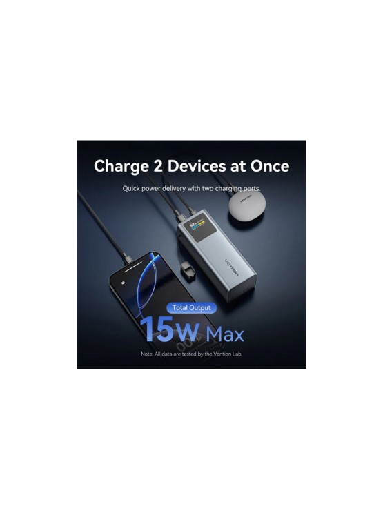 პოტრატული დამტენი: Vention FKCH0 20.000mAh Power Bank 100W Gray