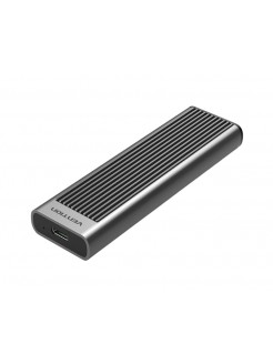 მყარი დისკის ყუთი: Vention KPKH0 SSD M.2 NVMe Enclosure 10Gbps (USB 3.1 Gen 2-C) Gray Aluminum