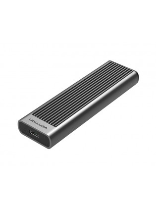 მყარი დისკის ყუთი: Vention KPKH0 SSD M.2 NVMe Enclosure 10Gbps (USB 3.1 Gen 2-C) Gray Aluminum