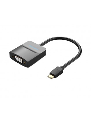ადაპტერი: Vention TDDBB 1080P 60Hz USB Type-C to VGA Adapter 0.15m Black
