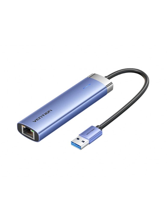 USB ჰაბი: Vention TGFSB 5-in-1 USB 3.0 Hub 0.15m Blue Aluminum