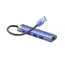USB ჰაბი: Vention TGFSB 5-in-1 USB 3.0 Hub 0.15m Blue Aluminum