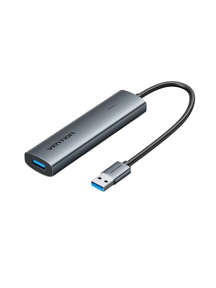 USB ჰაბი: Vention TGXHB 5-in-1 USB 3.0 Hub 0.15m Gray Aluminum