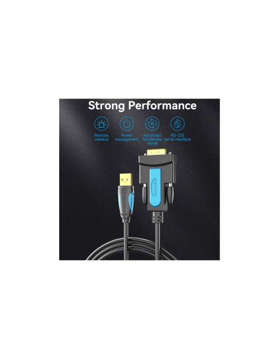 კაბელი: Vention VAS-C02-B150 USB to RS232 Serial Cable 1.5m Black