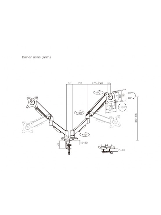 მონიტორის საკიდი: Vertex VX-2MA-24EB Mechanical Spring Monitor Arm 17"-32"