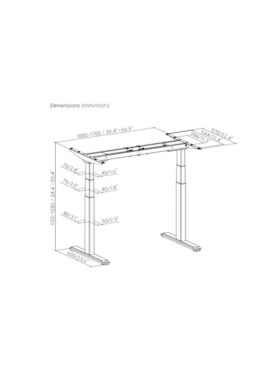 მაგიდა: Vertex VX-2SSD-05B Smart-Controlled Dual-Motor Sit-Stand Desk Black