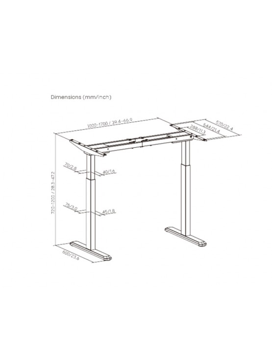 ელექტრო მაგიდის ფეხი: Vertex VX-DMSSC-03B Dual-Motor Sit-stand Desk (Two-Stage Standard Column)