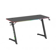 გეიმერული მაგიდა: Vertex VX-GD-02RGBB Gaming Desk With RGB Lighting On Desk Edge Black/Matte Black