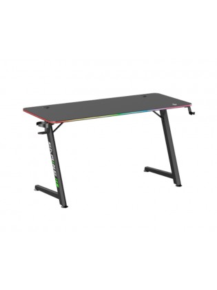 გეიმერული მაგიდა: Vertex VX-GD-02RGBB Gaming Desk With RGB Lighting On Desk Edge Black/Matte Black