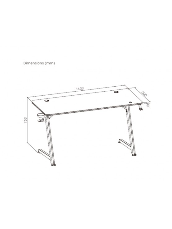გეიმერული მაგიდა: Vertex VX-GD-02RGBB Gaming Desk With RGB Lighting On Desk Edge Black/Matte Black