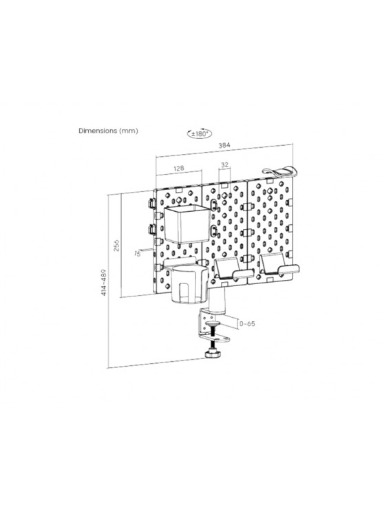 გეიმინგ თარო: Vertex VX-GPB-02R VX-3PB-03B 3-Piece Desk Mounted Rotating Pegboard Black/Red