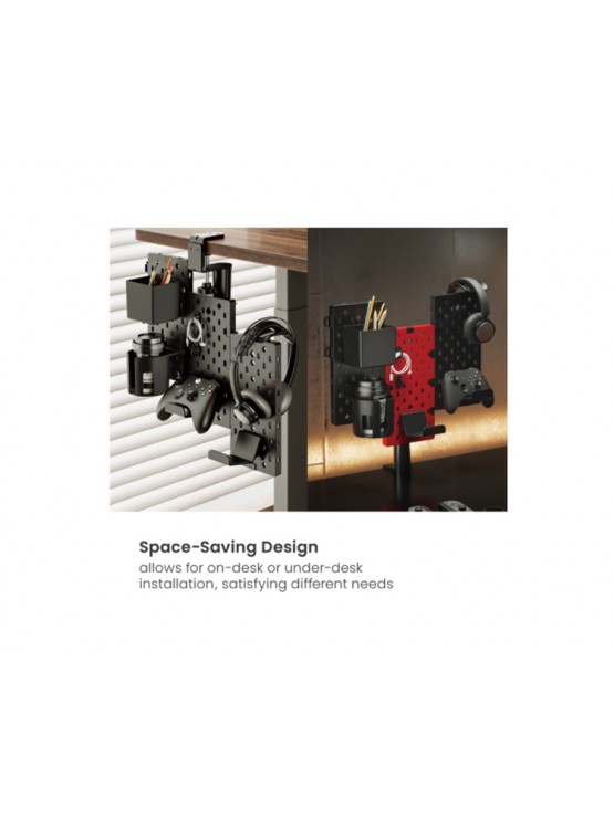 გეიმინგ თარო: Vertex VX-GPB-02R VX-3PB-03B 3-Piece Desk Mounted Rotating Pegboard Black/Red
