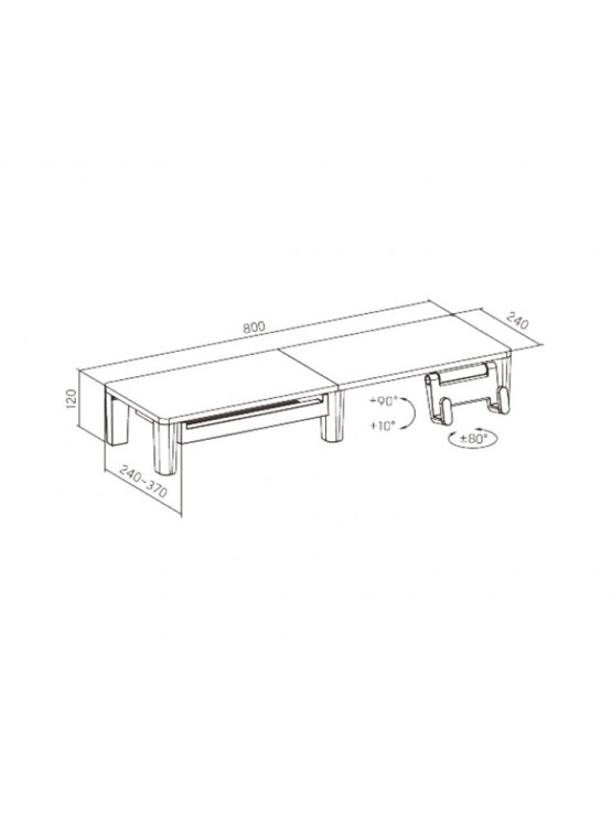 მონიტორის სადგამი: Vertex VX-MR-01B Affordable Large Heavy-duty Monitor Riser with Drawer & Holder