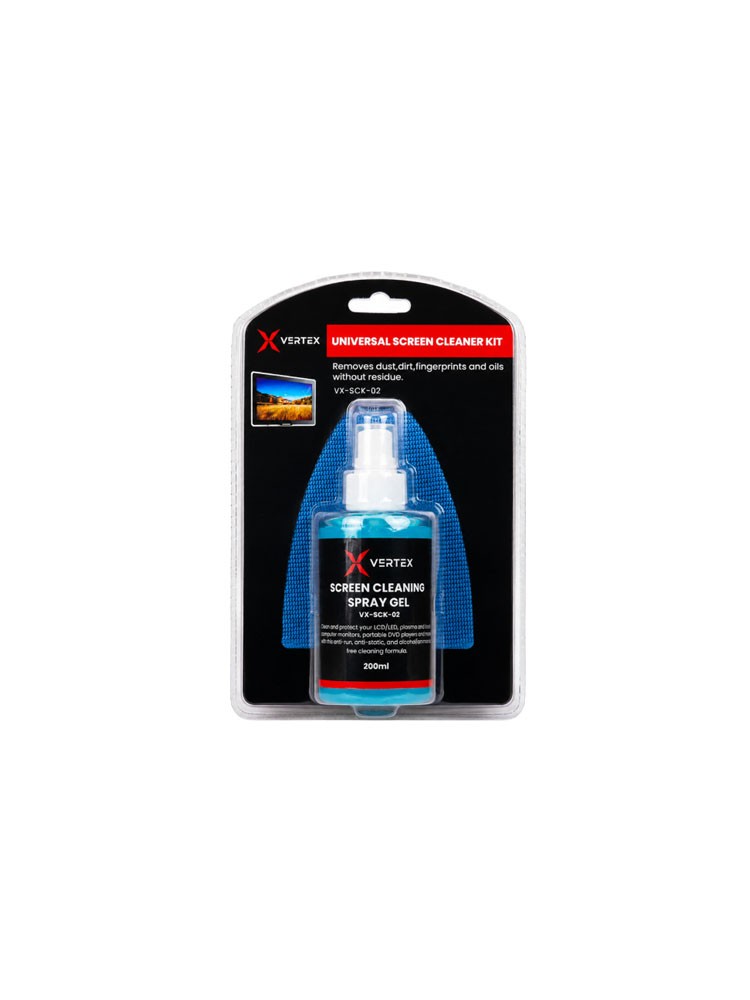 საწმენდი: Vertex VX-SCK-02 2-in-1 Screen Cleaner Kit For LCD/LED Displays 200ml