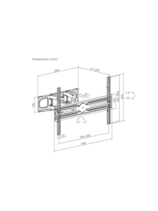 ტელევიზორის საკიდი: Vertex VX-TV-FM3780 Full-Motion TV Wall Mount 37"-80"