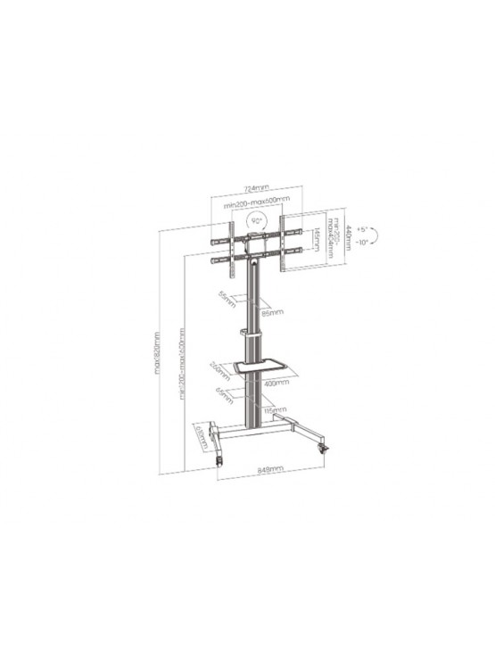 ტელევიზორის სადგამი: Vertex VX-TV-ST01 TV Stand 37"-86"