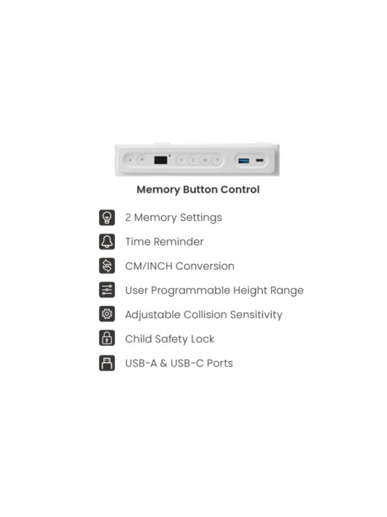 მაგიდა: Vertex VX-1SSD-01NW Single Motor Sit-Stand Desk with Drawer & Memory Control