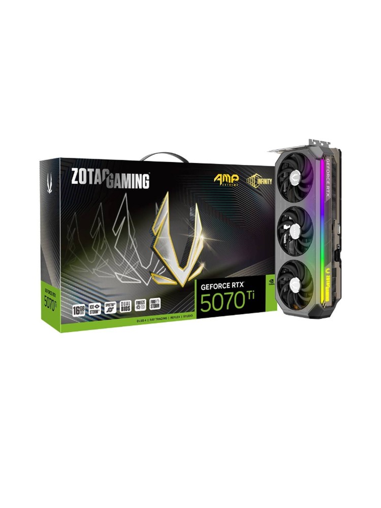 ვიდეო დაფა: Zotac GAMING GeForce RTX5070 Ti AMP Extreme INFINITY 16GB 256-Bit GDDR7 - ZT-B50710B-10P