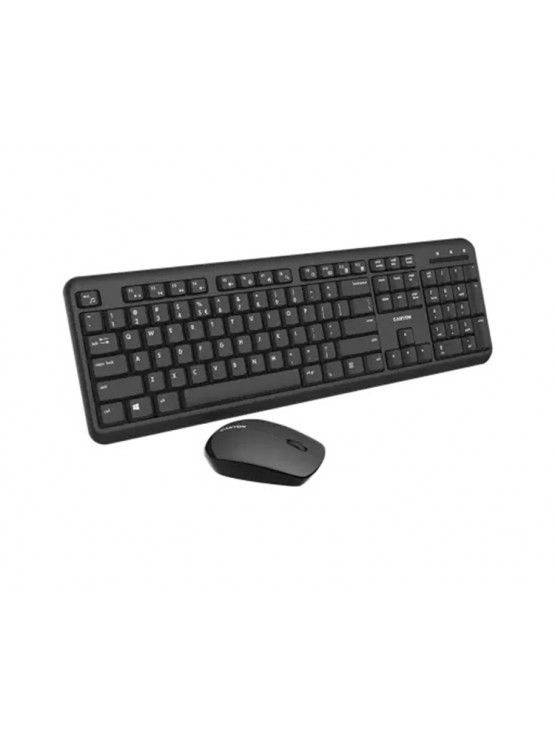 კლავიატურა-მაუსი: Canyon Set-W20 Keyboard And Mouse Velvet Wireless Black 