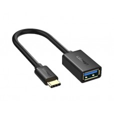 კაბელი: UGREEN US154 Type-C Male to USB 3.0 Female OTG Cable 15cm Black - 30701