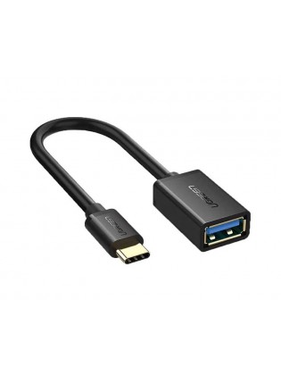 კაბელი: UGREEN US154 Type-C Male to USB 3.0 Female OTG Cable 15cm Black - 30701