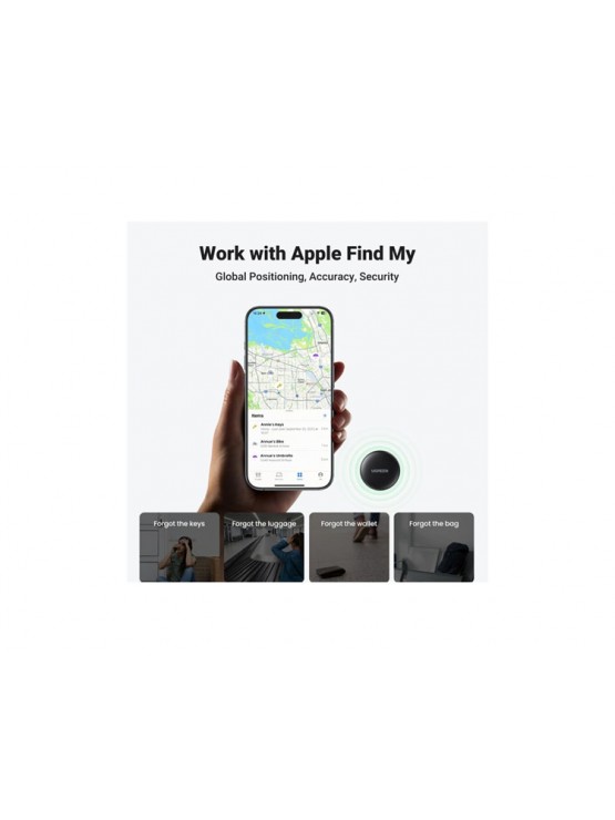 Smart მოწყობილობა: UGREEN CM520 Apple Certified Smart Bluetooth Finder Black - 60387