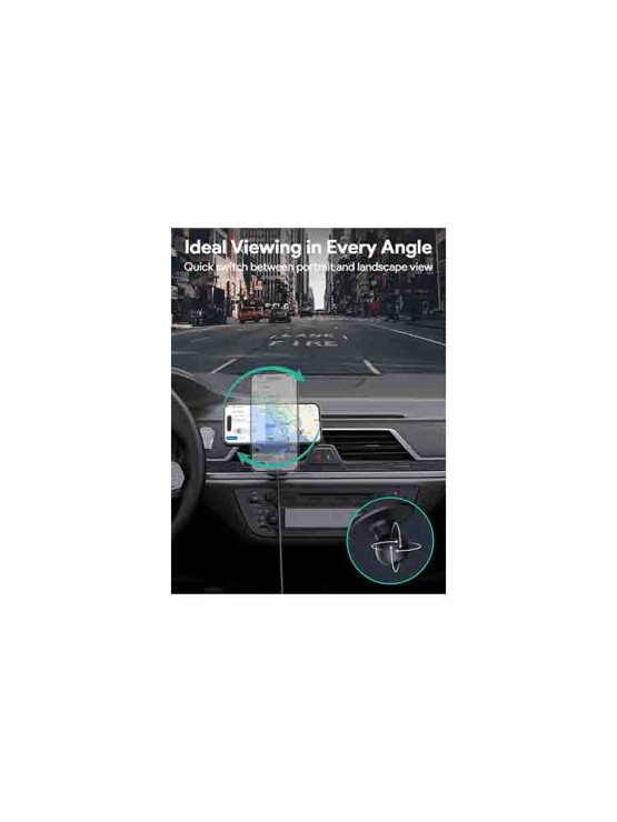 დამტენი: Aukey 15W HD-MC13A MagFusion Dash Pro Qi2 Active Cooling Wireless Charging Phone Mount Gray
