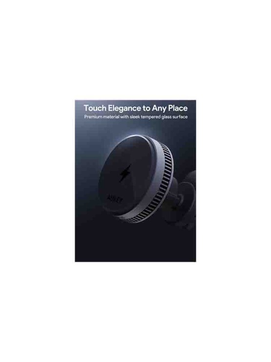 დამტენი: Aukey 15W HD-MC13A MagFusion Dash Pro Qi2 Active Cooling Wireless Charging Phone Mount Gray