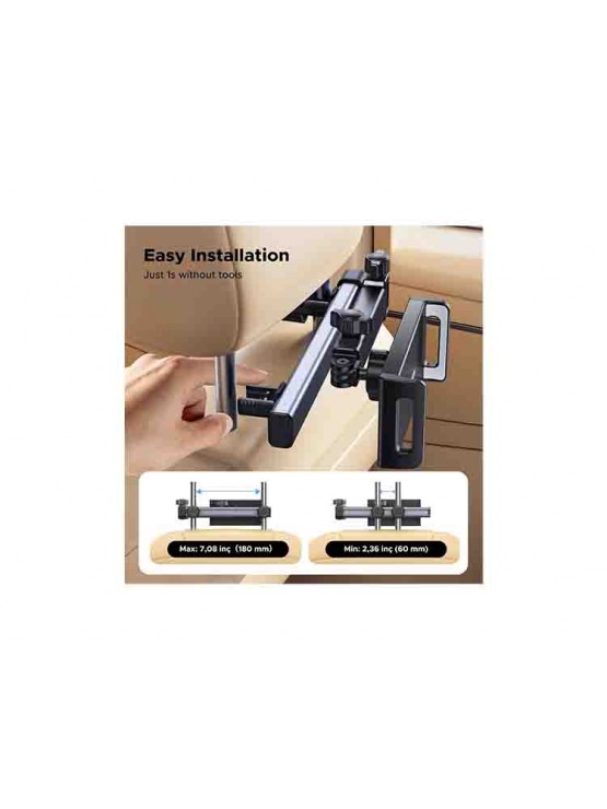 პლანშეტის დამჭერი: UGREEN Car Headrest Tablet Holder Black - LP904
